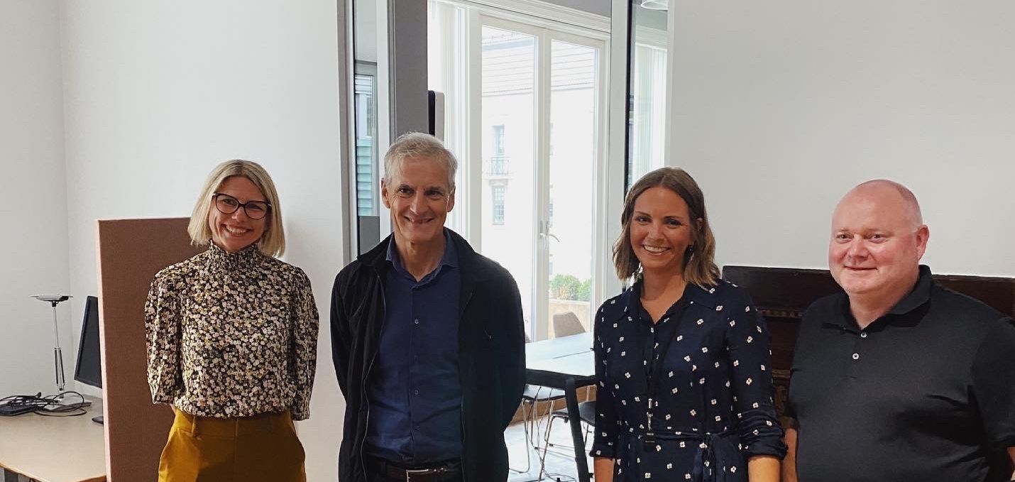 Jonas Gahr Støre på besøk hos Stiftelsen Miljøfyrtårn